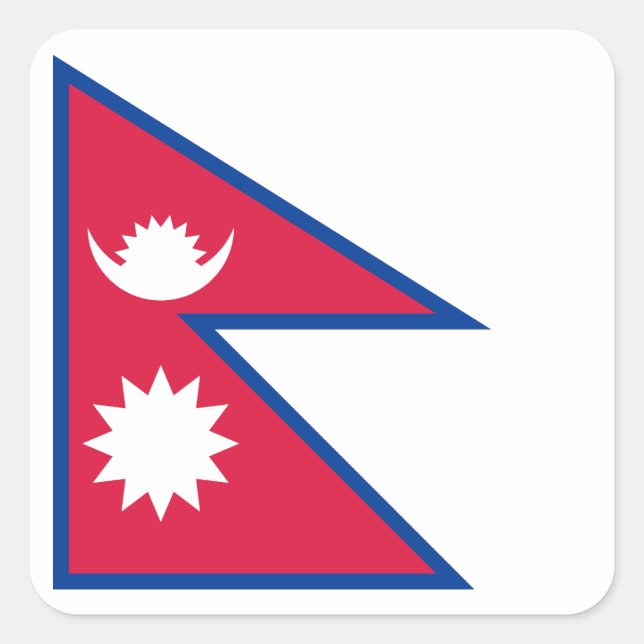 Adesivo Quadrado Bandeira do Nepal (Frente)