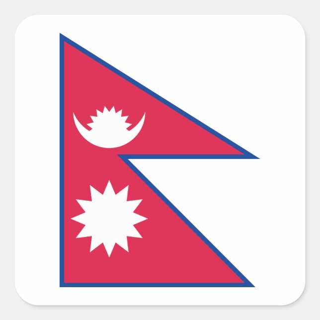 Adesivo Quadrado Bandeira do Nepal (Nepalês) (Frente)