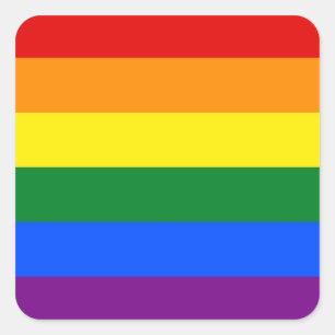 Adesivo Quadrado Bandeira do orgulho do arco-íris