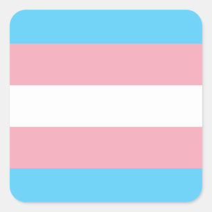 Adesivo Quadrado Bandeira do orgulho do Transgender - arco-íris de