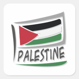 Adesivo Quadrado Bandeira do Orgulho Palestino X
