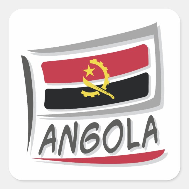 Adesivo Quadrado Bandeira do Orgulho X Angola (Frente)