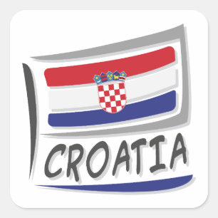 Adesivo Quadrado Bandeira do Orgulho X da Croácia