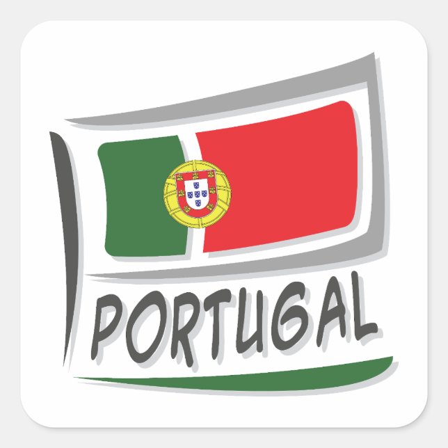 Adesivo Quadrado Bandeira do Orgulho X de Portugal (Frente)