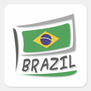 Adesivo Quadrado Bandeira do Orgulho X do Brasil