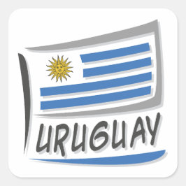 Adesivo Quadrado Bandeira do Orgulho X do Uruguai