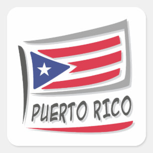 Adesivo Quadrado Bandeira do Orgulho X em Porto Rico
