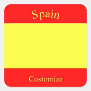 Adesivo Quadrado Bandeira do País Espanha Thunder_Cove