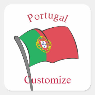Adesivo Quadrado Bandeira do País Portugal Thunder_Cove