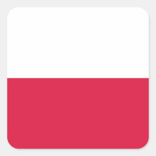 Adesivo Quadrado Bandeira do Polônia