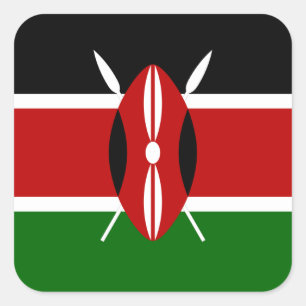 Adesivo Quadrado Bandeira do Quénia, Bandeira do Quénia