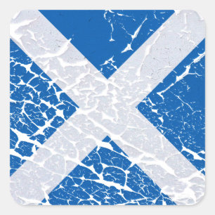 Adesivo Quadrado Bandeira do Scottish do Grunge