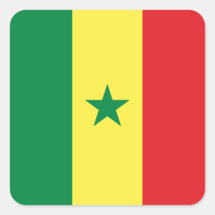Adesivo Quadrado Bandeira do Senegal (Senegal)
