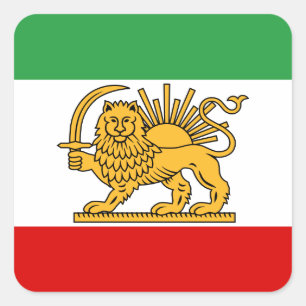 Adesivo Quadrado Bandeira do Shah de 1964-1980) شیروخورشی