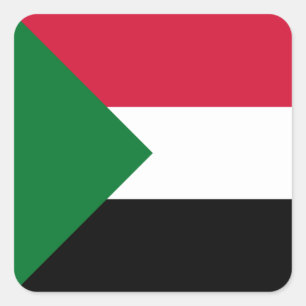 Adesivo Quadrado Bandeira do Sudão