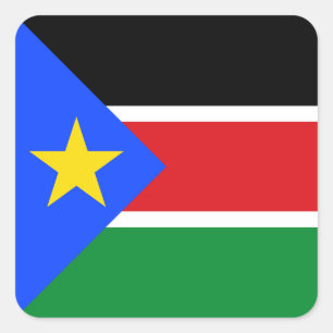 Adesivo Quadrado Bandeira do Sudão do Sul