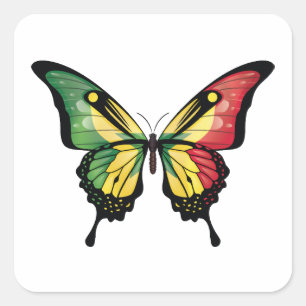 Adesivo Quadrado Bandeira do Swallowtail do Senegal