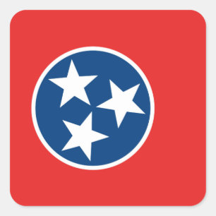 Adesivo Quadrado Bandeira do Tennessee