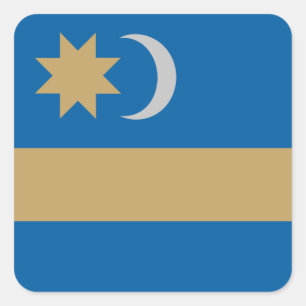 Adesivo Quadrado Bandeira do Vinheta-redonda clássico de terra de S