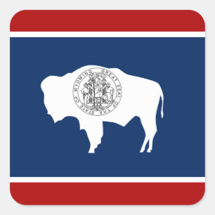 Adesivo Quadrado Bandeira do Wyoming