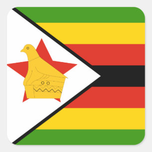 Adesivo Quadrado Bandeira do Zimbabué