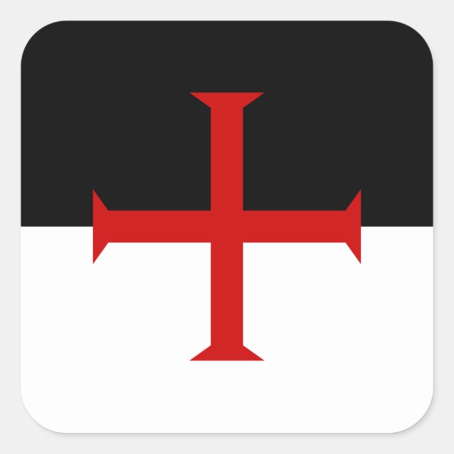 Adesivo Quadrado Bandeira dos Cavaleiros Templários (Frente)