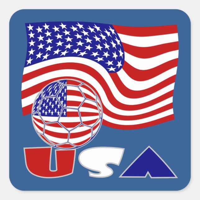 Adesivo Quadrado Bandeira dos Estados Unidos da América - Esfera de (Frente)