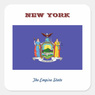 ADESIVO QUADRADO BANDEIRA E SLOGAN DE NOVA IORQUE