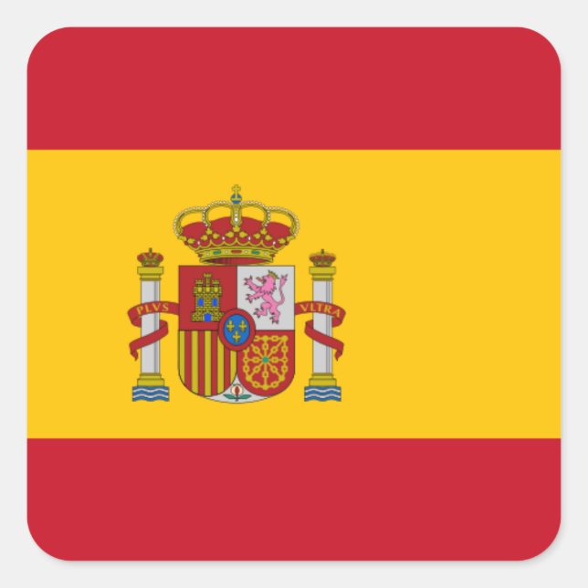 Adesivo Quadrado Bandeira espanhola (Frente)