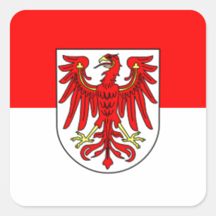 Adesivo Quadrado Bandeira - Fahne - Flagge - Alemanha - Brandeburgo
