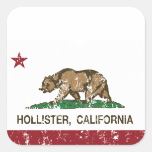 Adesivo Quadrado Bandeira Hollister do estado de Califórnia