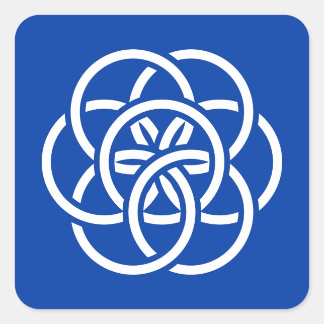 Adesivo Quadrado Bandeira Internacional do Planeta Terra (Frente)
