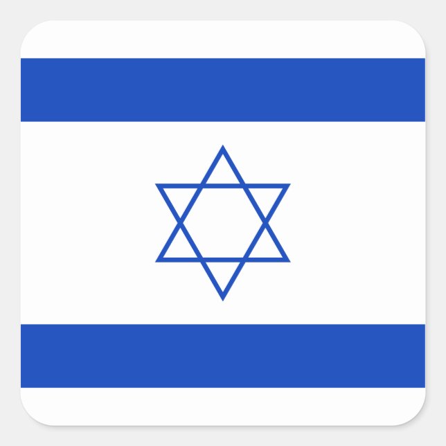 Adesivo Quadrado Bandeira israelita (Frente)