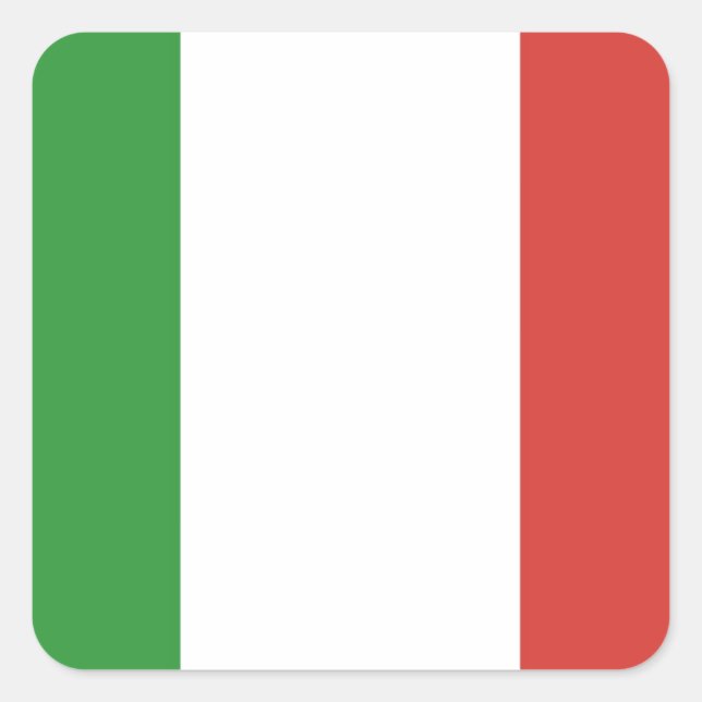 Adesivo Quadrado Bandeira italiana (Frente)