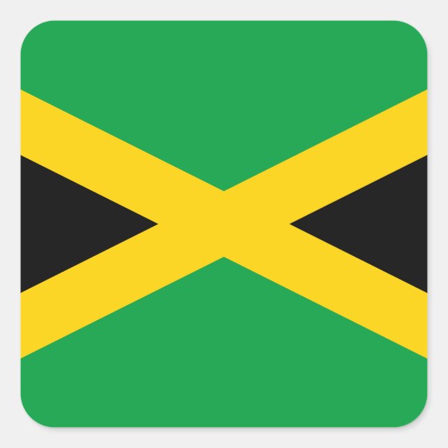 Adesivo Quadrado Bandeira Jamaica (jamaicana) (Frente)
