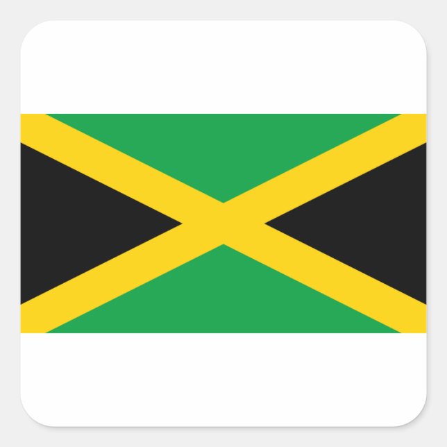 Adesivo Quadrado Bandeira jamaicana (Frente)