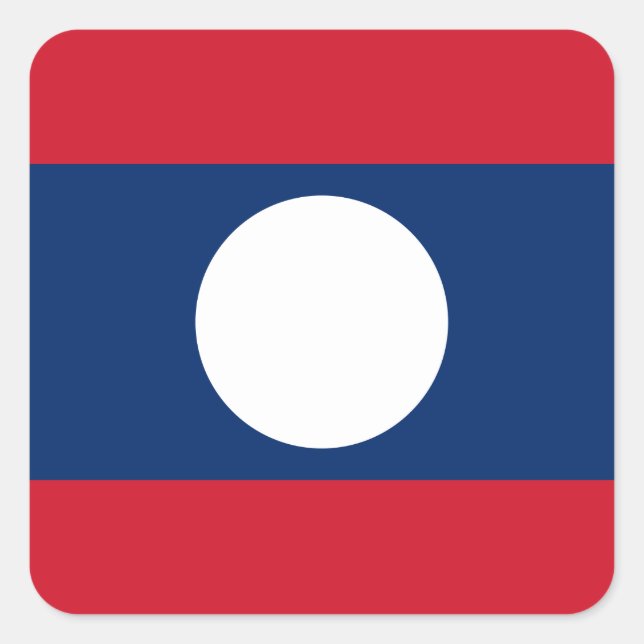Adesivo Quadrado Bandeira Laos (Frente)