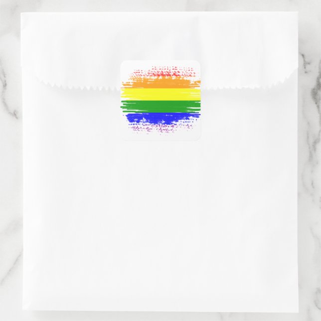 Adesivo Quadrado bandeira LGBT (Bolsa)