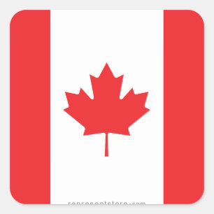 Adesivo Quadrado Bandeira lisa de Canadá