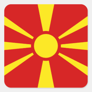 Adesivo Quadrado Bandeira macedónia