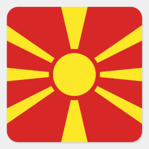 Adesivo Quadrado Bandeira Macedônia (Macedônia)