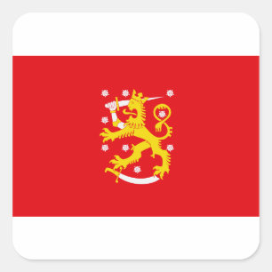 Adesivo Quadrado Bandeira Medieval da Finlândia