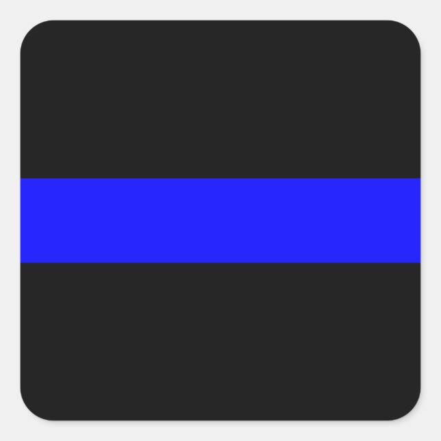 Adesivo Quadrado Bandeira Memorial dos Policiais da Linha Azul-Thin (Frente)