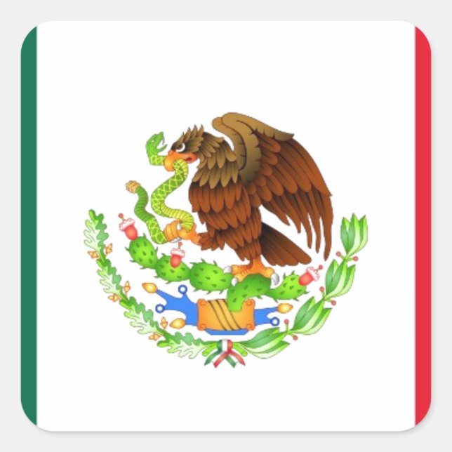 Adesivo Quadrado Bandeira mexicana (Frente)