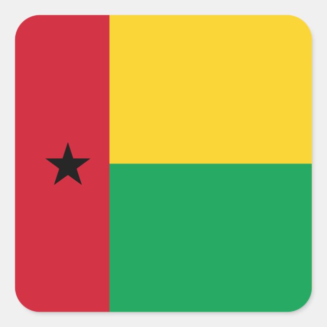 Adesivo Quadrado Bandeira Nacional da Guiné-Bissau (Frente)