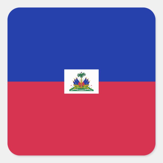 Adesivo Quadrado Bandeira Nacional do Haiti (Frente)
