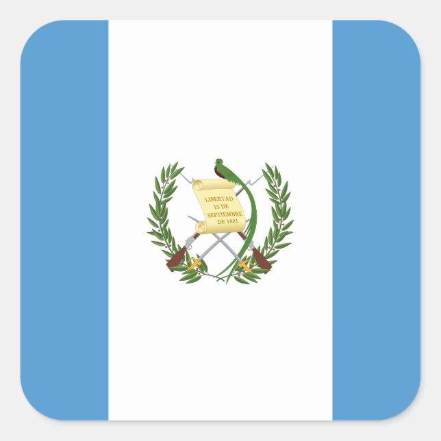 Adesivo Quadrado Bandeira nacional do mundo de Guatemala (Frente)