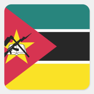 Adesivo Quadrado Bandeira nacional do mundo de Mozambique