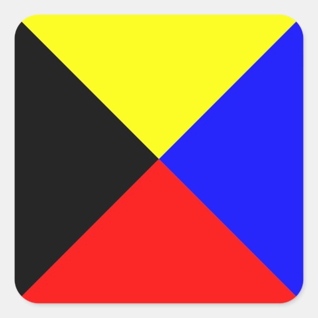 Adesivo Quadrado Bandeira náutica ZULU (Frente)