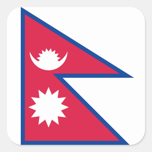 Adesivo Quadrado Bandeira Nepal/Nepal (Frente)